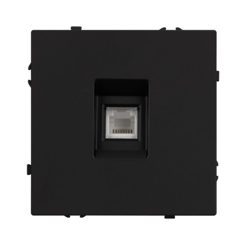 Механизм телефонной розетки Arlight SCT-NOBE-MTL1-SFPL-BK (RJ-11, 4C) (Черный оникс) 054301