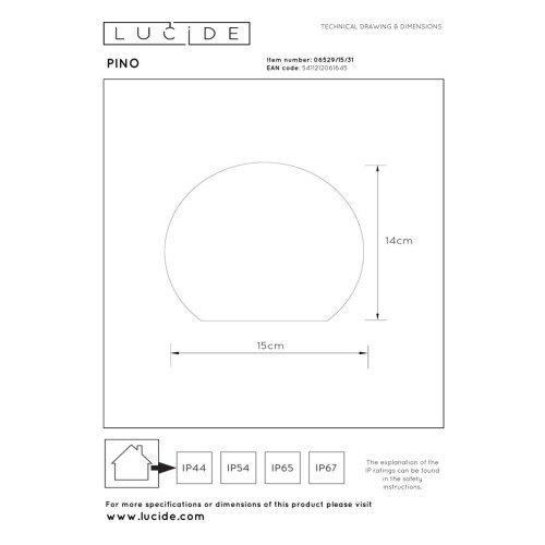 Уличная настольная лампа Lucide Pino 06529/15/31