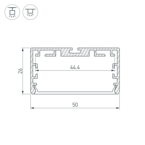 Профиль Arlight PLS-LOCK-W50-SMT-2000 ANOD 033772