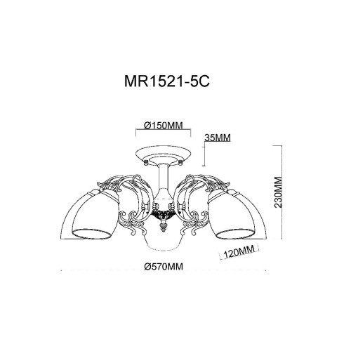 Люстра на штанге MyFar Biene MR1521-5C