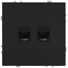 Розетка Эра Galaxy 15-3108-05 информационная двойная 2XRJ45 IP20 антрацит Б0070764