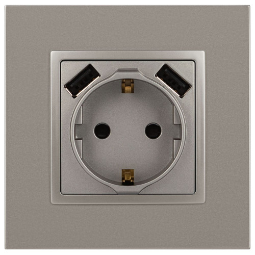 Розетка со шторками с 2xUSB Эра Elegance 14-4109-16 Б0065775
