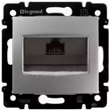 Розетка компьютерная RJ45 Legrand Valena 6 кат UTP с захватами алюминий 770246