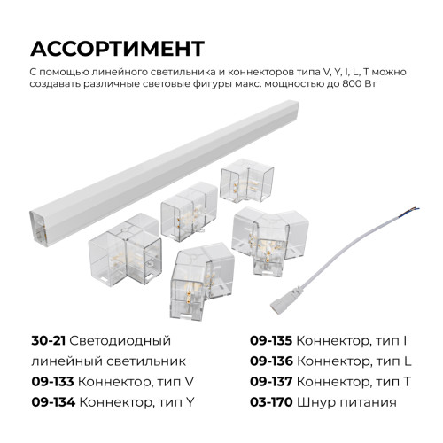 Коннектор для светильников Apeyron серии NET тип Y 230В/50Гц 09-134
