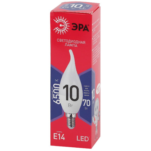 Лампа светодиодная Эра E14 10W 6500K LED BXS-10W-865-E14 R Б0045343