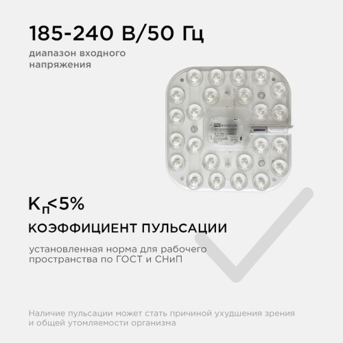 Светодиодный модуль со встроенным драйвером Apeyron 230В 2835 12Вт 1080 лм 6500К 02-55