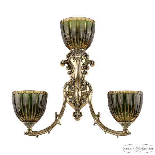 Бра Bohemia Ivele Crystal Verona 7211B15/2+1/210 GB P1 U Amber-Green/H-1K