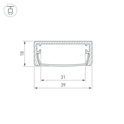 Алюминиевый профиль Arlight ARH-Wide-W39-2000 Anod 030982