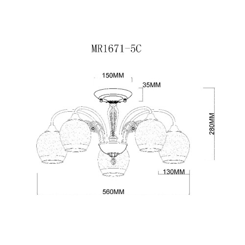 Потолочная люстра MyFar Nika MR1671-5C