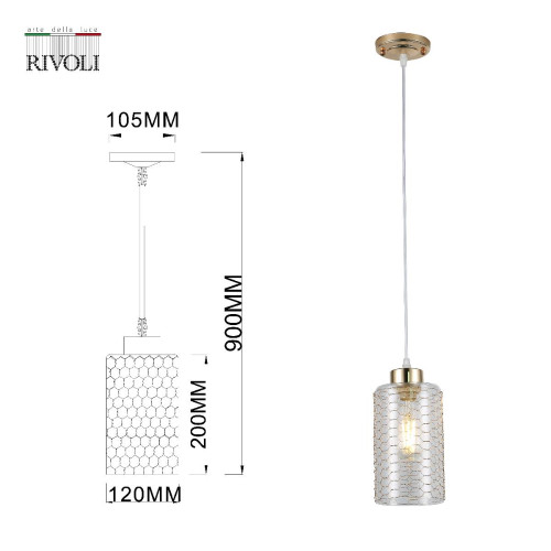 Подвесной светильник Rivoli Malice 9124-201 Б0054877 Подвесной светильник Rivoli Malice 9124-201 Б0054877