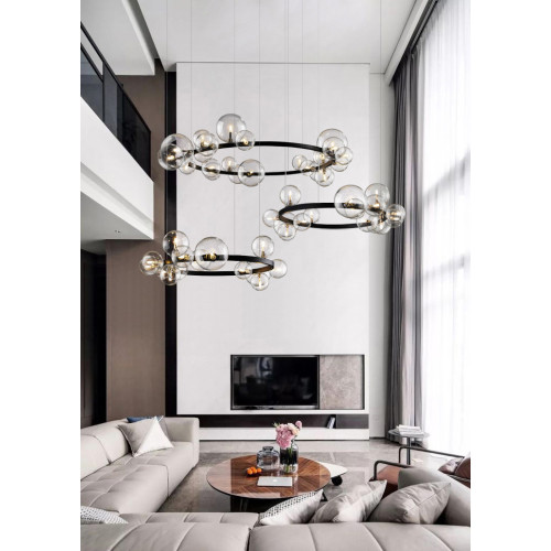 Подвесной светильник Delight Collection Art Deco Bubble 771120 (KM1294P-15 black/clear)
