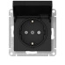 Розетка с заземл. со шторк. с крышкой, 16А,IP20,мех., быстрозажим. клем. Systeme Electric AtlasDesign Карбон ATN001046S