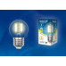 Лампа светодиодная филаментная (UL-00002201) Uniel E14 6W 3000K прозрачная LED-G45-6W/WW/E14/CL GLA01TR
