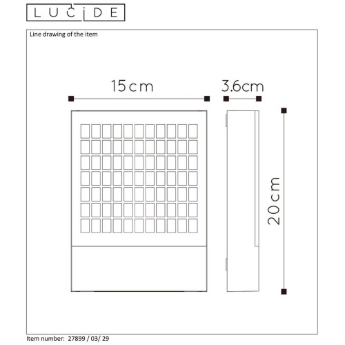 Уличный настенный светодиодный светильник Lucide DIGIT 27899/03/29
