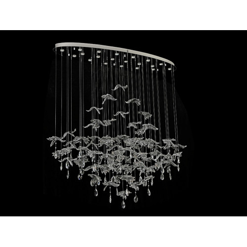 Подвесная люстра Newport 8220/140 С oval chrome, silver glass М0071480