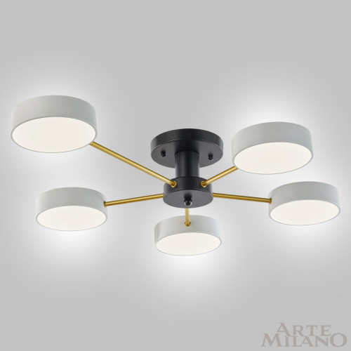 Потолочная люстра Arte Milano Ferrara 252006/5 Bk/Wh