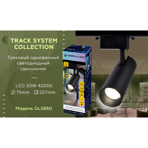 Трековый однофазный светильник Ambrella Light Track System GL5860