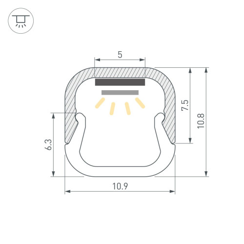 Профиль Arlight LINE-D-1111-2000 SQUARE ANOD (Алюминий) 061084