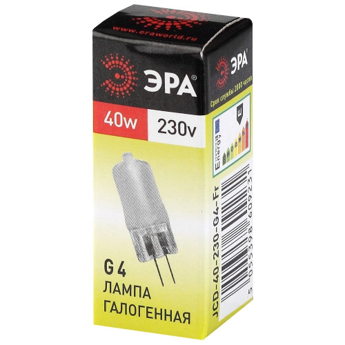 Лампа галогенная Эра G4 40W 3000K G4-JCD-40W-230V-FR C0039282