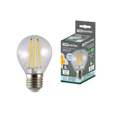 Лампа светодиодная филаментная TDM Electric E27 6W 4000K прозрачная SQ0340-0280