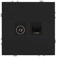 Розетка Эра Galaxy 15-3110-05 комбинированная RJ45+TV IP20 антрацит Б0070784