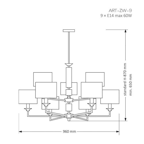 Подвесная люстра Kutek Mood Artu ART-ZW-9 (Z)