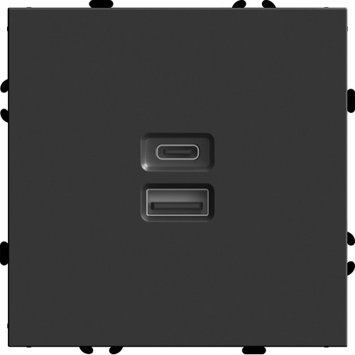Розетка 2-местная USB + Type C Stekker RST10-5115-05 Эмили 49853