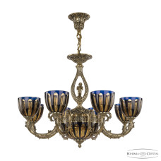 Подвесная люстра Bohemia Ivele Crystal Florence 71409P/8/210 GB P1 U Amber-Blue/H-1H FA4M