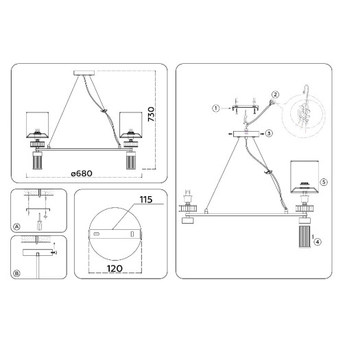 Подвесная люстра Ambrella Light High Light Classic LH71291