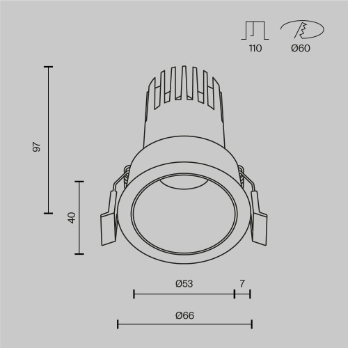 Встраиваемый светильник Maytoni Dip DL116-10W-4K-W