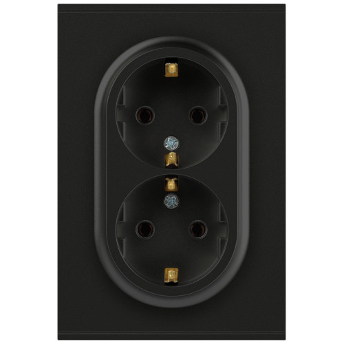 Розетка Эра Arktik 16-2104-05 двойная с заземлением 2X2P+E Schuko 16А-250В антрацит Б0070448