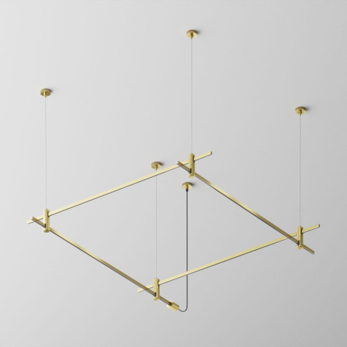 Основание квадратное двухуровневое на тросовых подвесах Hang для трековых светильников Maytoni Technical Flarity TFC-Flar-H08-BS