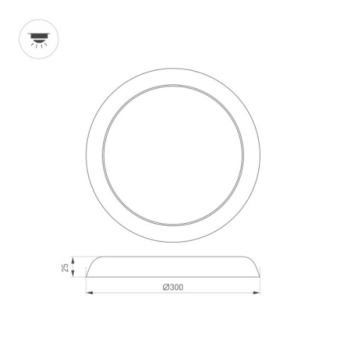 Накладной светодиодный светильник Arlight CL-FIOKK-R300-25W Day4000-MIX 034467