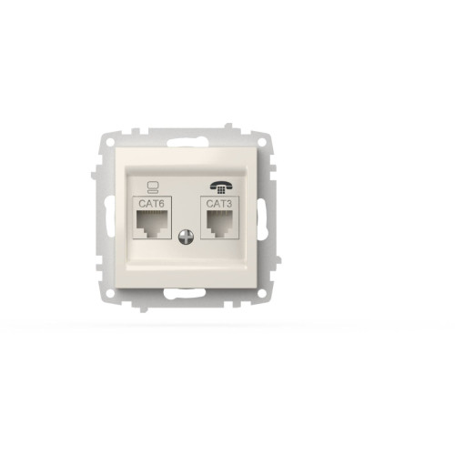 Розетка компьютерная + TF. (Cat 6) ELBI Zena Vega 609-010200-249