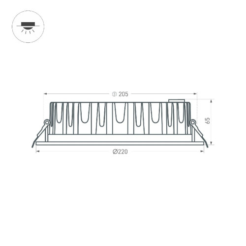 Встраиваемый светильник Arlight MS-MIST-BUILT-R220-30W Day4000 (WH, 110 deg, 230V) 039064