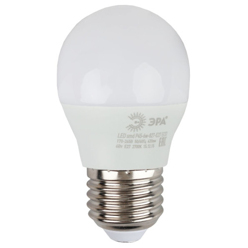 Светодиодная лампа Эра ECO LED P45-6W-827-E27 Б0020629