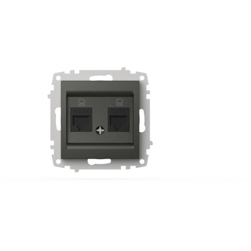 Розетка компьютерная двухместная ( Cat 6) ELBI Zena Vega 609-011100-248