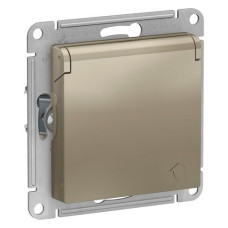 Розетка с заземлением со шторками и крышкой Schneider Electric Atlas design ATN000546