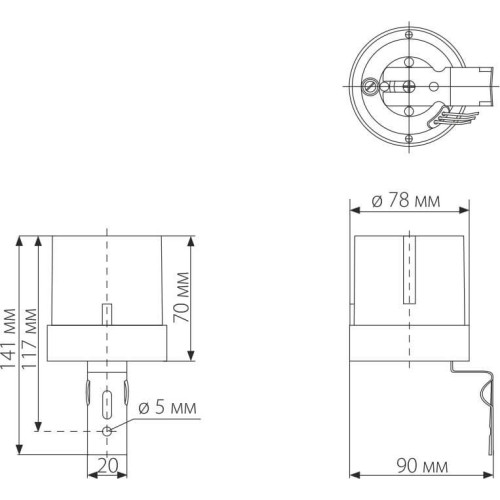 Датчик освещенности SNS-L-07 5500W IP44 Белый 4690389055430