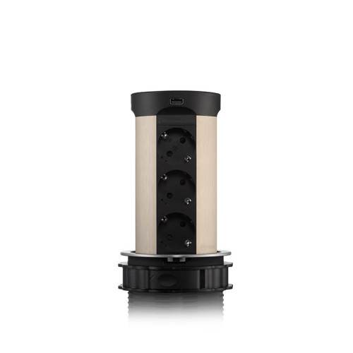 Блок розеток 17 (12 секций и USB type A+C) беспроводная зарядка Mebax 00-00002599