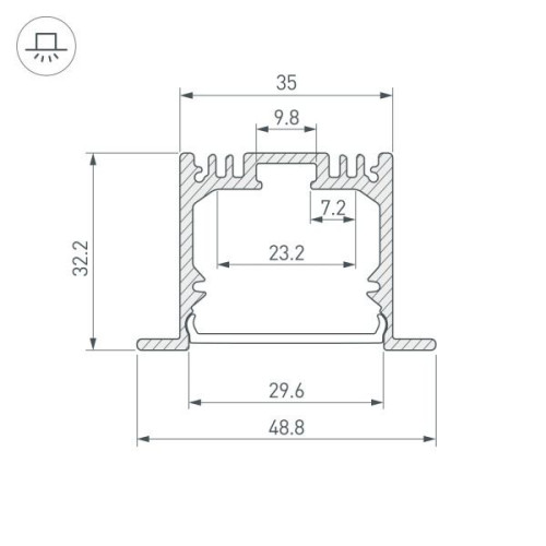 Алюминиевый профиль Arlight ARH-Power-W35-3000 Anod 036136