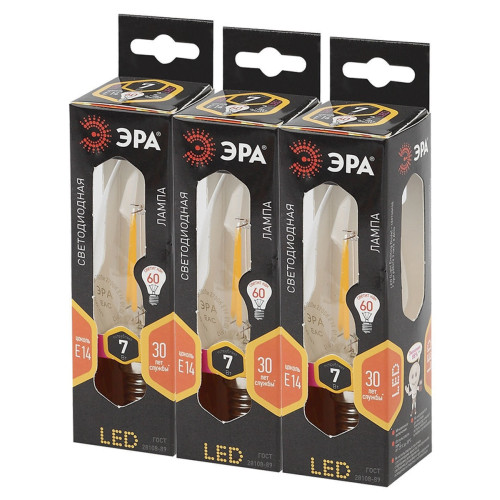 Лампа светодиодная Эра E14 7W 2700K F-LED B35-7W-827-E14 Б0027942