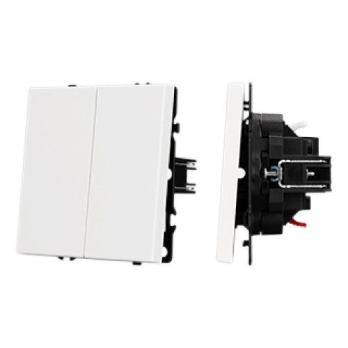 Механизм звонкового выключателя двухклавишный Arlight SWT-NOBE-MKR2-SFPL-WH (230V, 10A) (Белый кварц) 061741