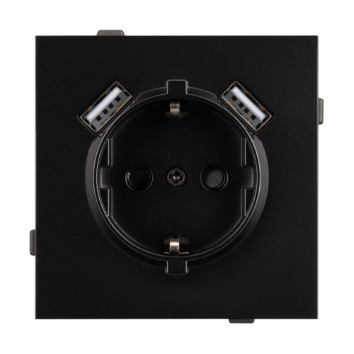 Механизм розетки с USB зарядкой Arlight SCT-TENDO-MUAA-PL-BK (230V, 16A) 054083