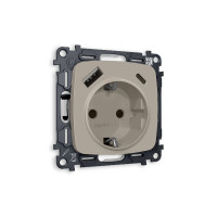 Комплект механизма розетки 2USB A+C 20W (быстрая зарядка) с/з Ambrella Volt Omega MO370010