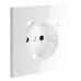 Накладка для розетки с заземлением и защитными шторками, с USB A+C Voltum S70 (белый глянцевый) VLS001001