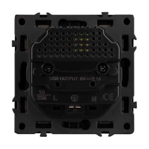 Механизм розетки с USB зарядкой Arlight SCT-NOBE-MUAA-SFPL-GR (230V, 16A) 054291