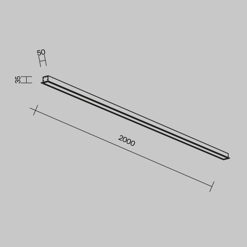 Линейный встраиваемый светильник Maytoni Technical 3000K 50x35 (Черный, 2 м) LL313015