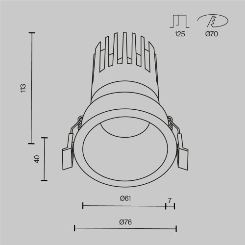 Встраиваемый светильник Maytoni Dip DL118-15W-2.7K-B
