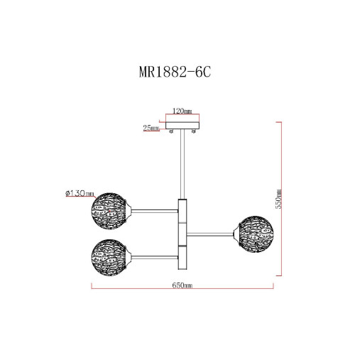 Люстра на штанге MyFar Camilla MR1882-6C